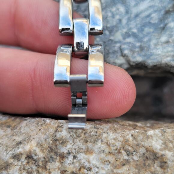 Vintage Watches Fossil F2 ES-9094 Blue Dial Women's Link Bracelet Watch - Picture 2 of 10